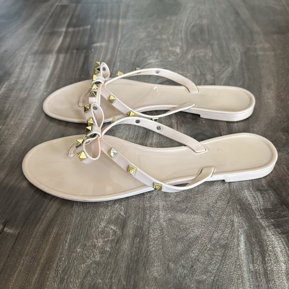 Studded Cream Sandals - Picture 4 of 4